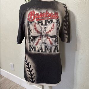 Baseball Mama Kids Shirt - Black and White